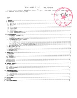 安利公益基金会2019年度工作报告