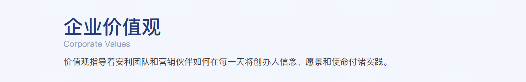 价值观指导着安利团队和营销伙伴如何在每一天将创办人信念、愿景和使命付诸实践。